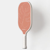 Moderne pastel Tangerine Tropische Lektekening Pickleball Paddle (Links)