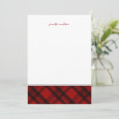 Moderne Pastel Turquoise Rood Gingham Plaid Geruit Kaart (Staand voorkant)