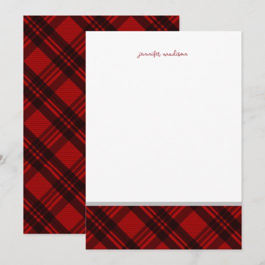 Moderne Pastel Turquoise Rood Gingham Plaid Geruit Kaart (Voorkant / Achterkant)