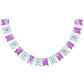 Moderne Pastel Turquoise Roze Strepen Vlaggetjes (Alle)