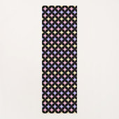 Moderne pastel voor multicolor sterren op zwart yogamat (Voorkant)