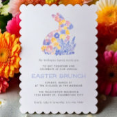 Moderne Pastel Waterverf Bunny Easter Brunch Kaart
