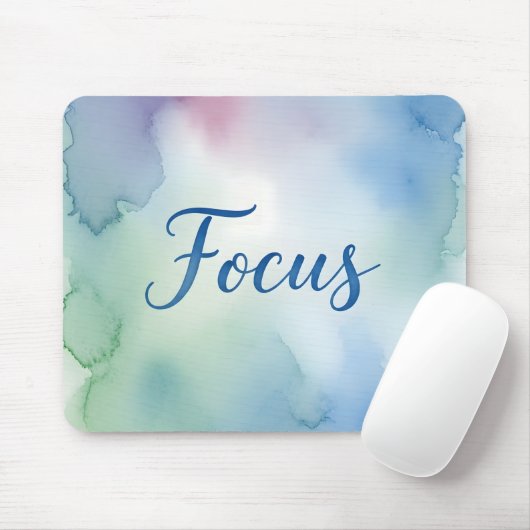 Moderne Pastel Waterverf Focus Motiverend Muismat (Met muis)
