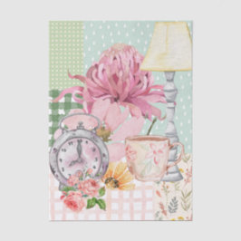 Moderne pastel waterverf illustraties Collage Tissuepapier