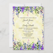 Moderne pastel Waterverf lavender Yellow Wedding Kaart (Voorkant)