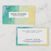 Moderne pastel Waterverven achtergrond Visitekaartje (Voorkant / Achterkant)