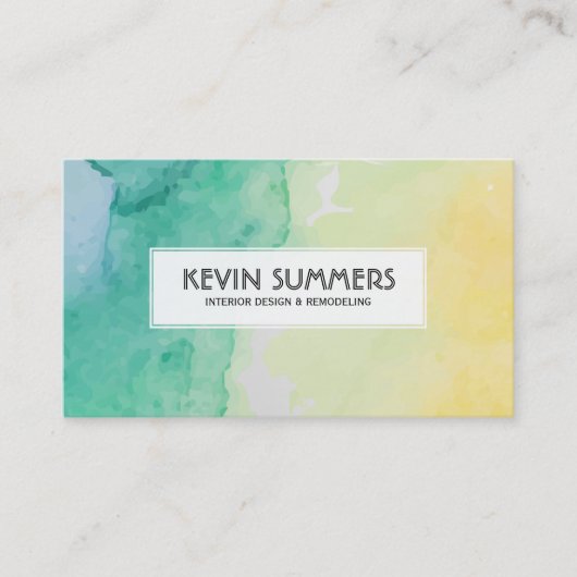 Moderne pastel Waterverven achtergrond Visitekaartje (Voorkant)