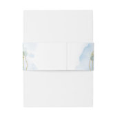 Moderne pastelblauwe bloemengoud lijst eucalyptus uitnodigingen wikkel (Achterkant Voorbeeld)