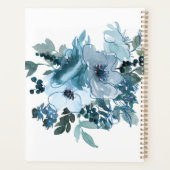 Moderne Pastelblauwe Rozen Bloemstuk Bruiloftsplan Planner (Achterkant)