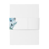 Moderne Pastelblauwe Waterverfrozen Bruiloft Uitnodigingen Wikkel (Achterkant Voorbeeld)