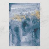 Moderne Pastelblauwe Waterverfrozen Huwelijksmenu Menu (Achterkant)