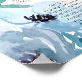 Moderne Pastelblauwe Waterverfrozen Zitplaatskaart Poster (Hoek)