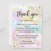 Moderne pastelbloem waardering voor kleine bedrijv bedankkaart (Voorkant)