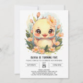 Moderne pasteleend verjaardag kaart (Voorkant)