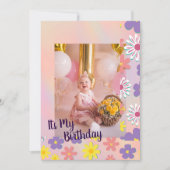 Moderne pastelfoto Birthday Kaart (Voorkant)