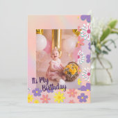 Moderne pastelfoto Birthday Kaart (Staand voorkant)