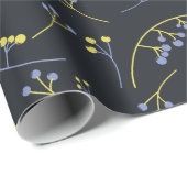 Moderne pastelgeel lila op zwarte bessen cadeaupapier (Rol Hoek)