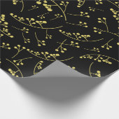 Moderne pastelgeel op zwarte bessen cadeaupapier (Hoek)