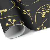 Moderne pastelgeel op zwarte bessen cadeaupapier (Rol Hoek)