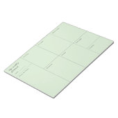 Moderne pastelgroene minimalistische weekplanner notitieblok (Schuin)