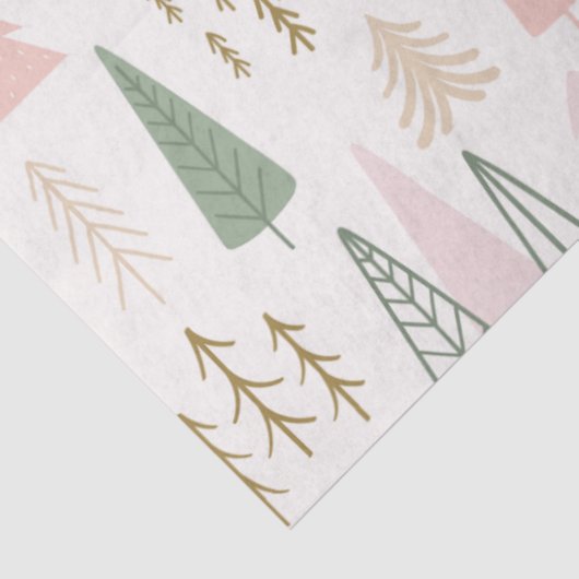 Moderne pastelkerstbomen van witte kerst tissuepapier (Detail)