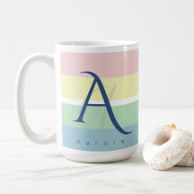 Moderne Pastelkleur Blok Initiaal & Aangepaste Naa