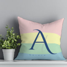 Moderne Pastelkleur Blok Initiaal & Aangepaste Naa