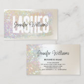 Moderne Pastelkleur Glitter Borstel Elegante Scrip Visitekaartje (Voorkant / Achterkant)