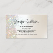 Moderne Pastelkleur Glitter Borstel Elegante Scrip Visitekaartje (Achterkant)