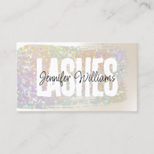 Moderne Pastelkleur Glitter Borstel Elegante Scrip Visitekaartje