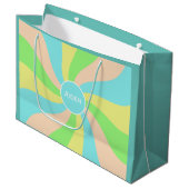 Moderne pastelkleur grillige patroon naam kind groot cadeauzakje (Voorkant Gekanteld)