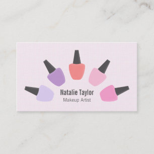 Moderne Pastelkleur Nagellak Make-up Artiest Bedri Visitekaartje