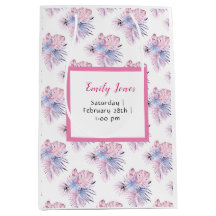 Moderne pastelkleur roze tropisch oh baby shower
