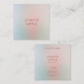 Moderne pastelkleuren Eenvoudig ontwerp Elegant Tr Vierkante Visitekaartje (Voorkant / Achterkant)