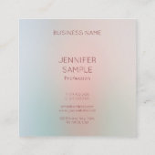Moderne pastelkleuren Eenvoudig ontwerp Elegant Tr Vierkante Visitekaartje (Achterkant)