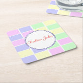 Moderne pastelkleuren kartonnen onderzetters (Schuin)