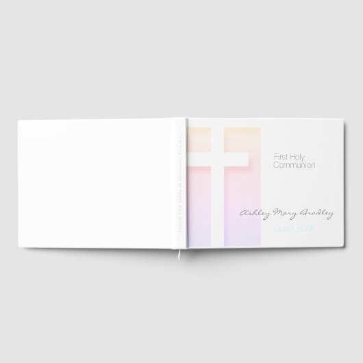 Moderne pastelkleuren van de eerste Heilige Commun Gastenboek (Volledig)