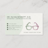 Moderne Pastelkleurige Bril Optometrist Visitekaartje (Achterkant)