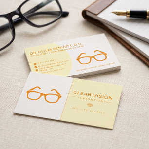 Moderne Pastelkleurige Bril Optometrist Visitekaartje