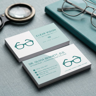 Moderne Pastelkleurige Bril Optometrist Visitekaartje