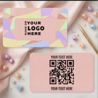 Moderne Pastelkleurige Geometrische QR Code Zakeli Visitekaartje