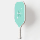 Moderne pastelmunt monogram vrouwelijk pickleball paddle (Links)