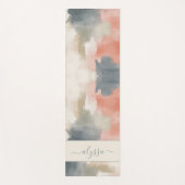 Moderne pastelneutrale Abstracte Waterverf monogra Yogamat (Voorkant)
