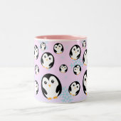 Moderne pastelpastelpatroon tweekleurige koffiemok (Center)