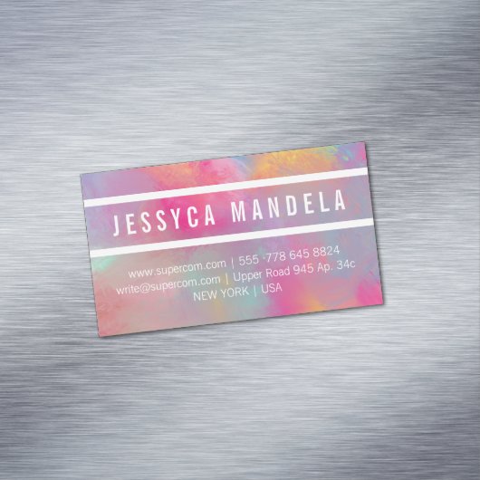 Moderne pastelpoederkleuren voor styllen magnetisch visitekaartje (Voorbeeld)