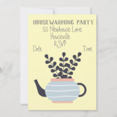 Moderne pastelpot planten huisopwarming kaart (Voorkant)