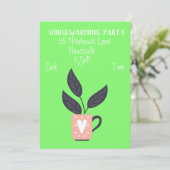 Moderne pastelpot planten huisopwarming kaart (Staand voorkant)