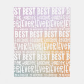 Moderne pastelregenboog beste lerarentypografische fleece deken (Voorkant)