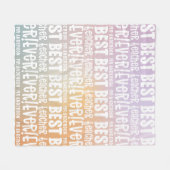 Moderne pastelregenboog beste lerarentypografische fleece deken (Voorkant (Horizontaal))