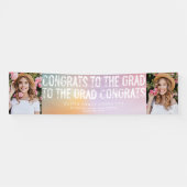 Moderne pastelregenboog multi-fotograduatie-partij spandoek (Horizontaal)